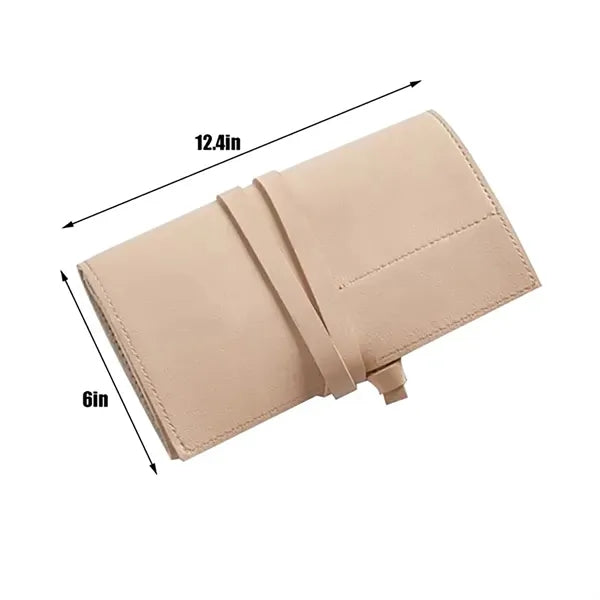 Leather Travel Cable Organizer Case Bag