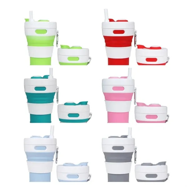 Collapsible Camping Cup with Straw