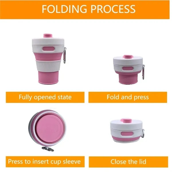 Collapsible Camping Cup with Straw