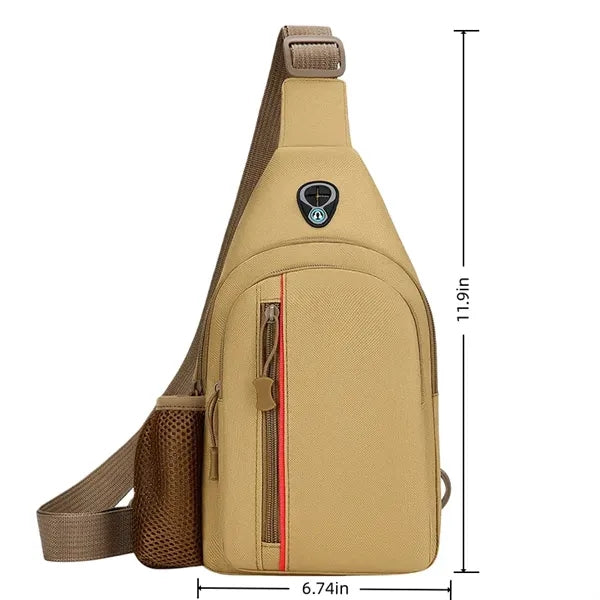 Crossbody Sling Bag with Earbud Port and Multi-Pocket