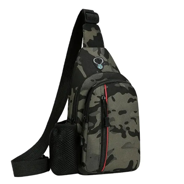 Crossbody Sling Bag with Earbud Port and Multi-Pocket