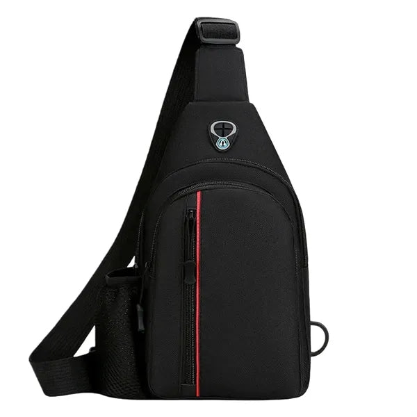 Crossbody Sling Bag with Earbud Port and Multi-Pocket