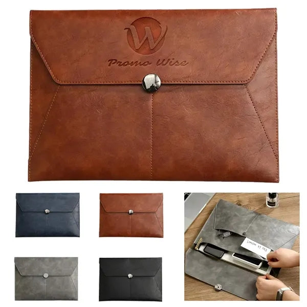 A4 Slim Spacious Magnetic Closure File Bags w/ Pockets