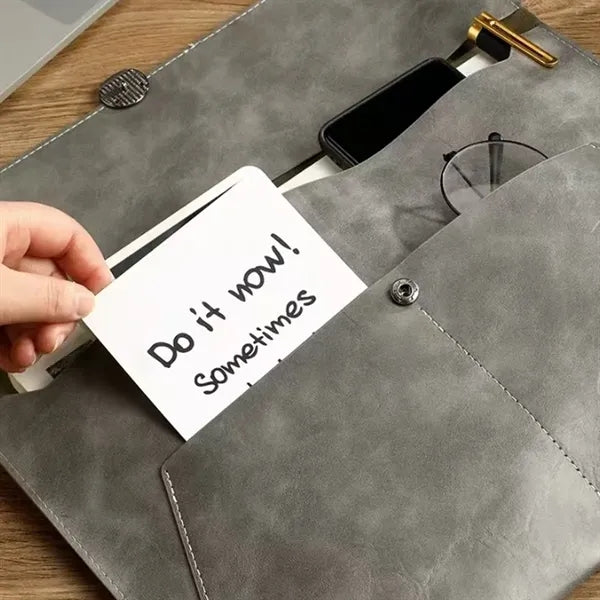 A4 Slim Spacious Magnetic Closure File Bags w/ Pockets