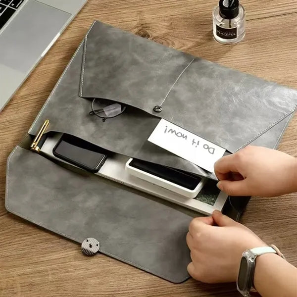 A4 Slim Spacious Magnetic Closure File Bags w/ Pockets