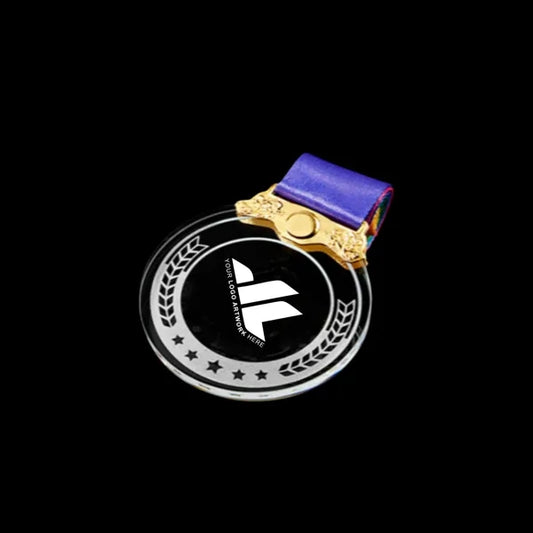 Floral Wheat Crystal Medal