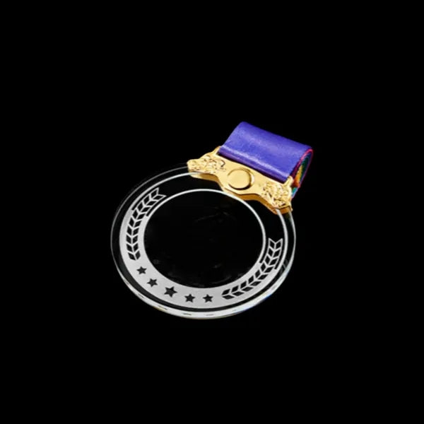 Floral Wheat Crystal Medal