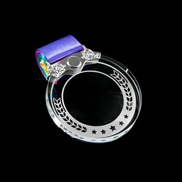Floral Wheat Crystal Medal
