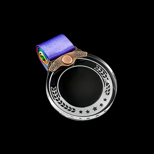 Floral Wheat Crystal Medal