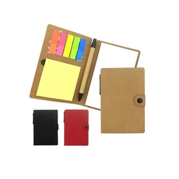 ECO Friendly Pocket Notebook W/Sticky Notes Pen