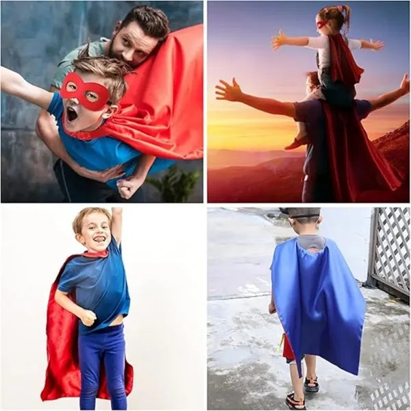 Double Sided Kids Superhero Dress Up Capes and Masks