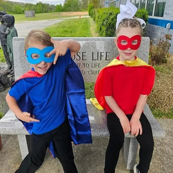 Double Sided Kids Superhero Dress Up Capes and Masks