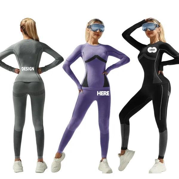 Premium Thermal Moisture Wicking Seamless Ski Base Layer Set