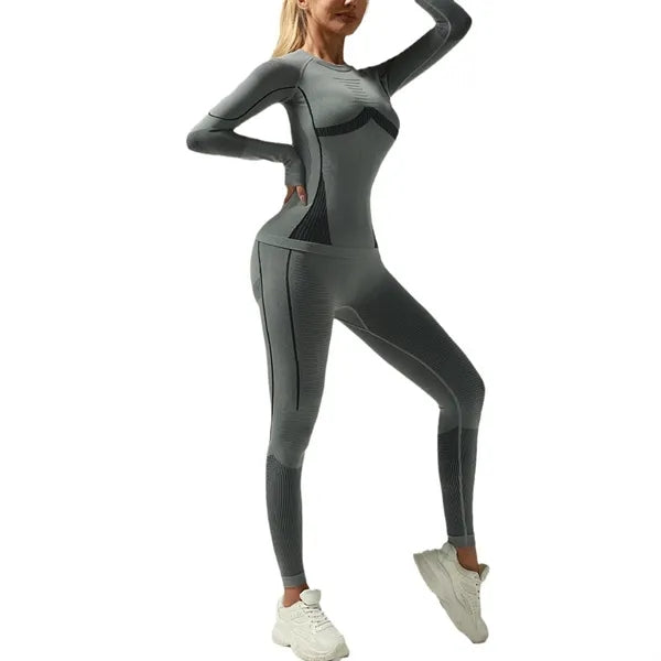 Premium Thermal Moisture Wicking Seamless Ski Base Layer Set