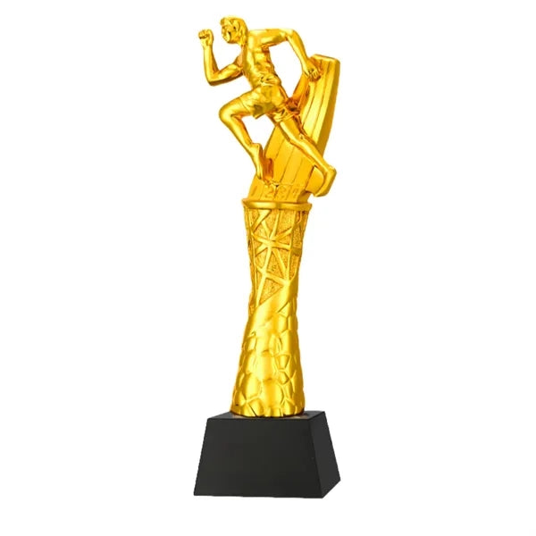 Running gold resin trophy