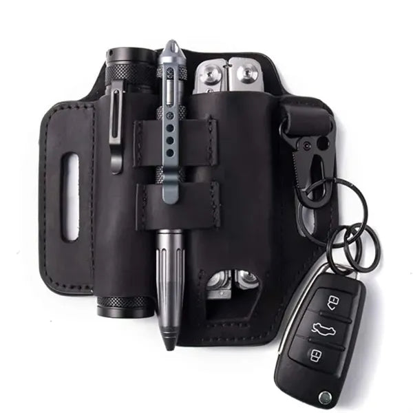 EDC Multitool Belt Sheath with Flashlight & Key Holder