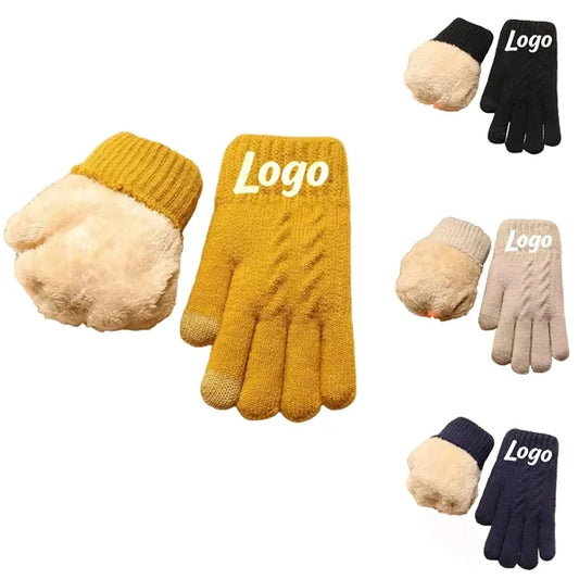Double-layer fleece touchscreen gloves