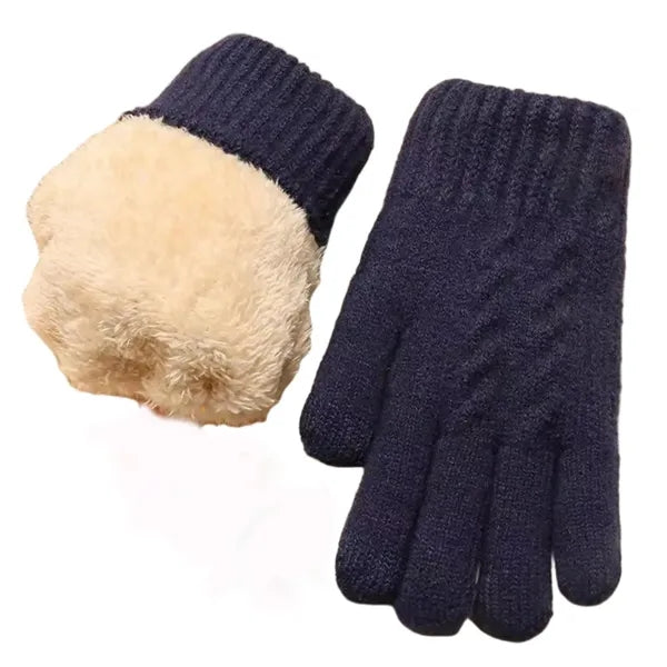 Double-layer fleece touchscreen gloves