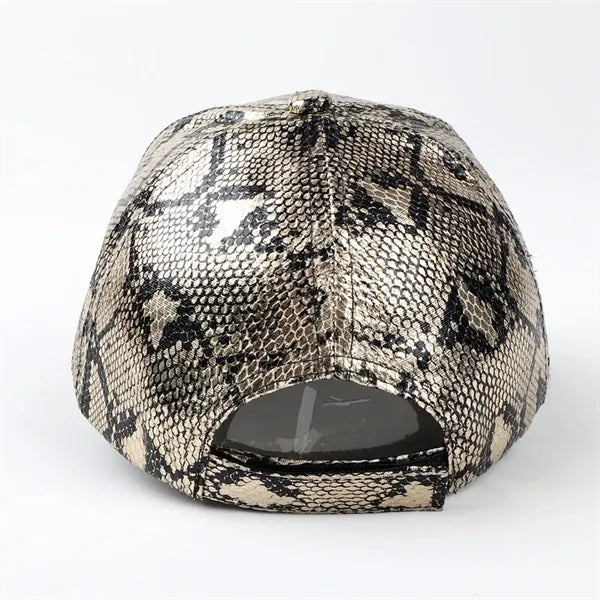 Summer Fashion PU Snake Pattern Baseball Hat