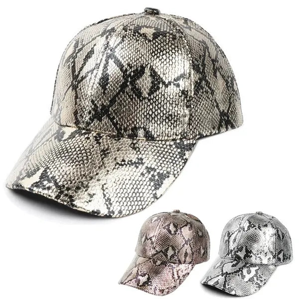 Summer Fashion PU Snake Pattern Baseball Hat