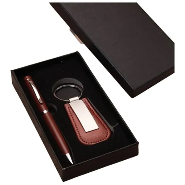 Pen And Leatherette Keychain 2 Set Gift