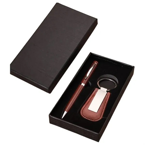 Pen And Leatherette Keychain 2 Set Gift