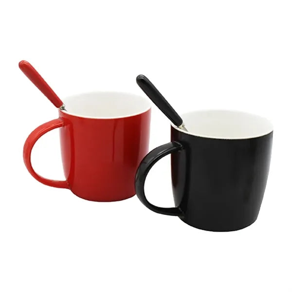 Ceramic Coffee Mug With Spoon