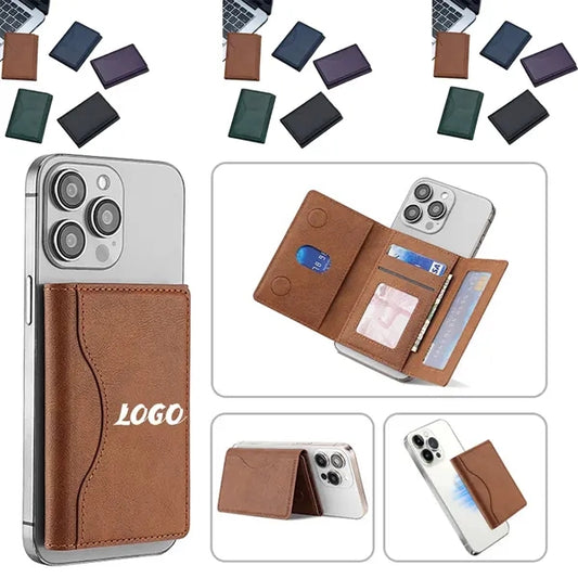 Tri-Fold Magnetic Wallet with Card Holder and Stand