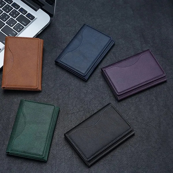Tri-Fold Magnetic Wallet with Card Holder and Stand