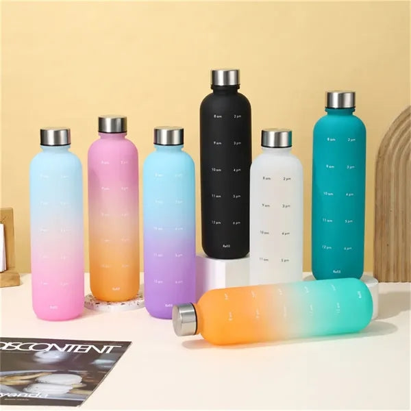 32oz Time-Marked Gradient Water Bottle for Daily Hydration