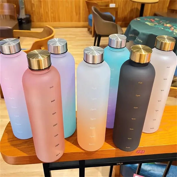 32oz Time-Marked Gradient Water Bottle for Daily Hydration