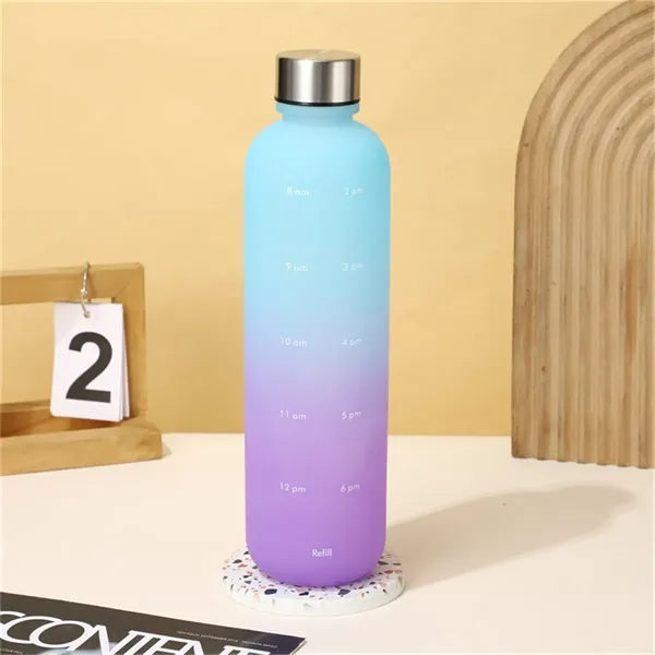 32oz Time-Marked Gradient Water Bottle for Daily Hydration