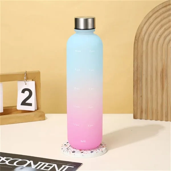 32oz Time-Marked Gradient Water Bottle for Daily Hydration