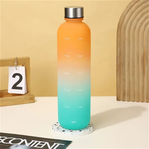 32oz Time-Marked Gradient Water Bottle for Daily Hydration
