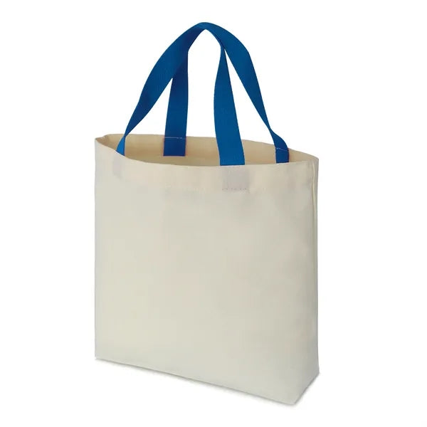 12 oz. Cotton Canvas Tote with Colorful Handles
