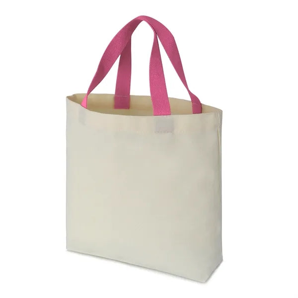 12 oz. Cotton Canvas Tote with Colorful Handles