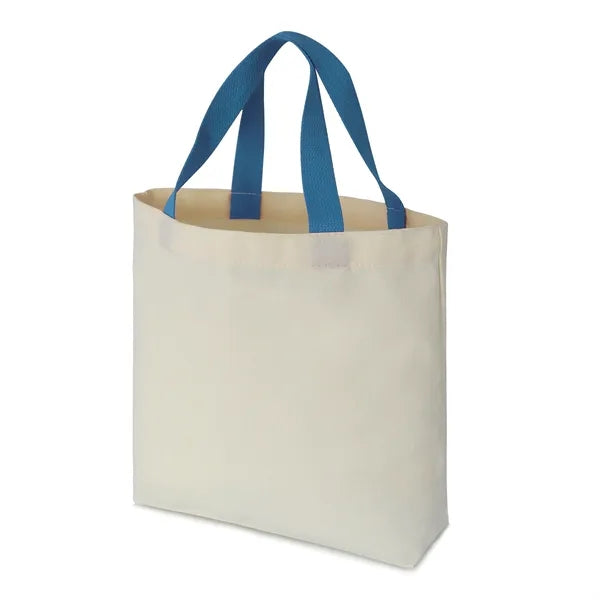 12 oz. Cotton Canvas Tote with Colorful Handles