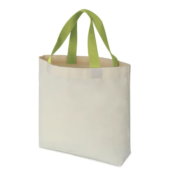 12 oz. Cotton Canvas Tote with Colorful Handles