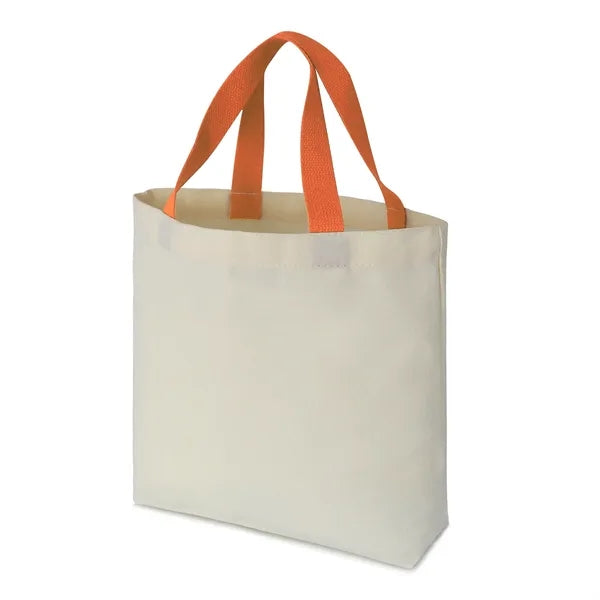 12 oz. Cotton Canvas Tote with Colorful Handles