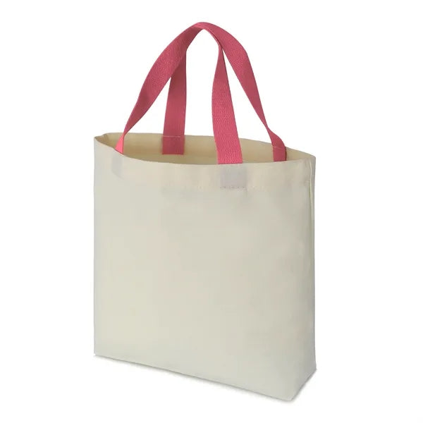 12 oz. Cotton Canvas Tote with Colorful Handles