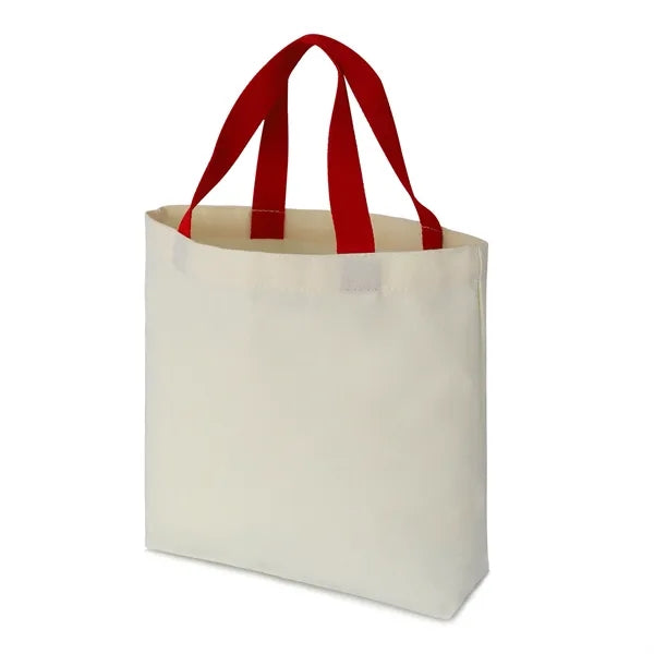 12 oz. Cotton Canvas Tote with Colorful Handles