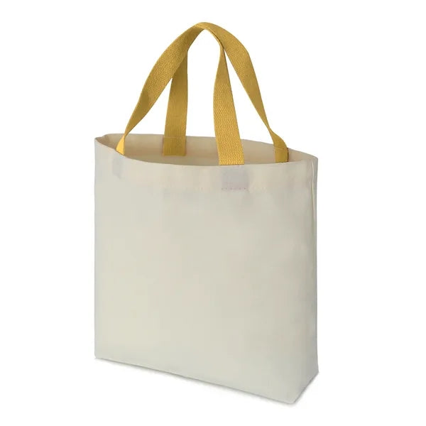 12 oz. Cotton Canvas Tote with Colorful Handles