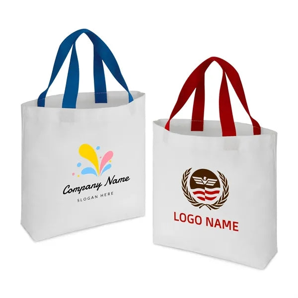12 oz. Cotton Canvas Tote with White Body & Colorful Handles