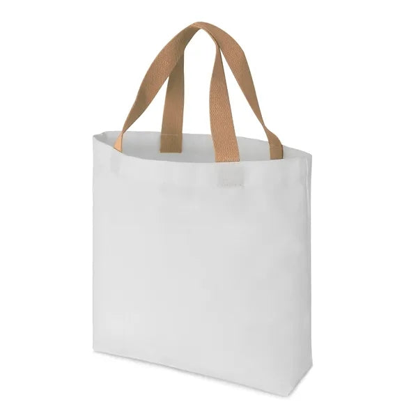 12 oz. Cotton Canvas Tote with White Body & Colorful Handles