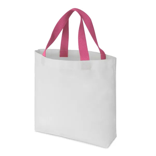 12 oz. Cotton Canvas Tote with White Body & Colorful Handles