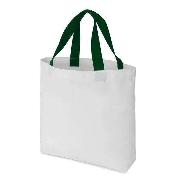 12 oz. Cotton Canvas Tote with White Body & Colorful Handles