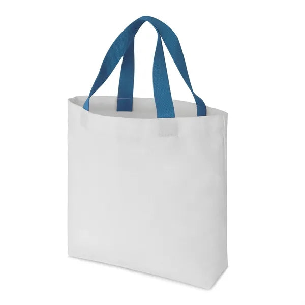 12 oz. Cotton Canvas Tote with White Body & Colorful Handles