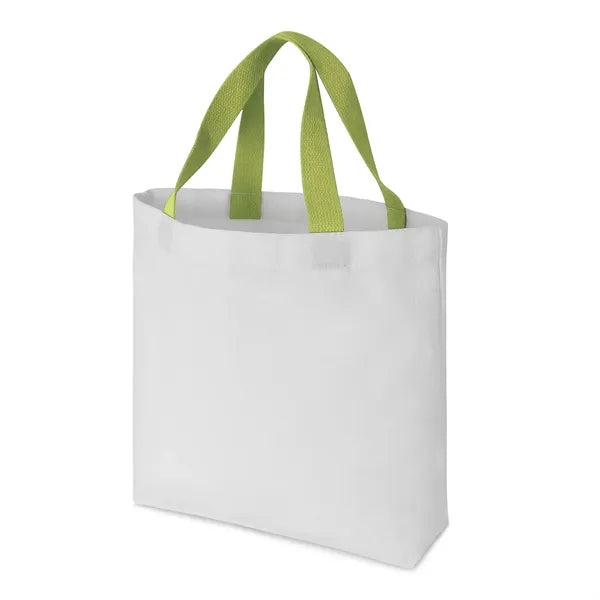 12 oz. Cotton Canvas Tote with White Body & Colorful Handles