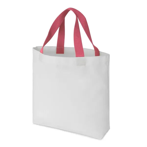 12 oz. Cotton Canvas Tote with White Body & Colorful Handles