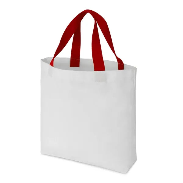 12 oz. Cotton Canvas Tote with White Body & Colorful Handles